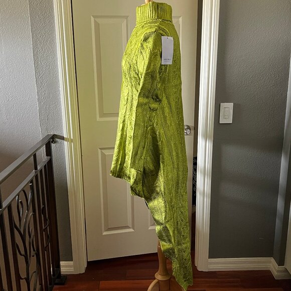 AKIRA 'Back to December' metallic knit sweater dress NWT S/M - Picture 4 of 8